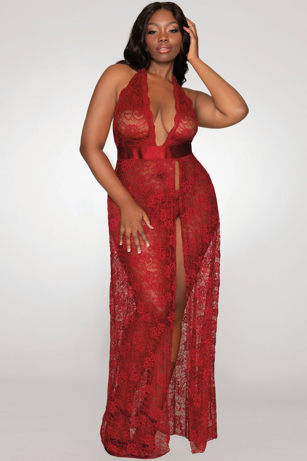 KISSMEBRO Garnet Lace Gown